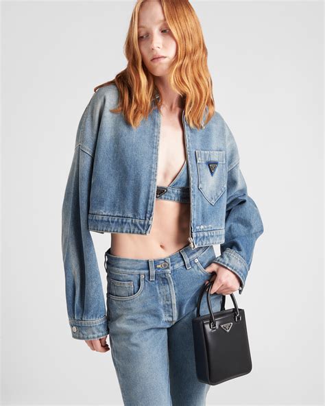 prada jacket denim|prada jean jacket cropped.